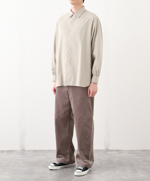 セール】ETS.MATERIAUX(マテリオ) チェック フレンチ ワーク シャツ