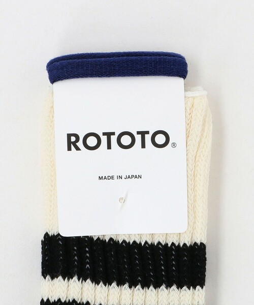 UNITED ARROWS（ユナイテッドアローズ）の「＜ROTOTO＞クルーソックス（ソックス/靴下・メンズ・ブラック/オフホワイト・M）」の5枚目の写真