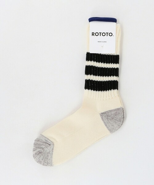 UNITED ARROWS（ユナイテッドアローズ）の「＜ROTOTO＞クルーソックス（ソックス/靴下・メンズ・ブラック/オフホワイト・M）」の6枚目の写真