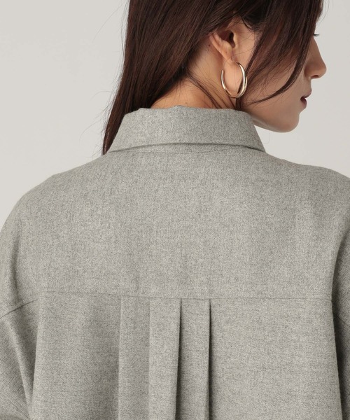 Elura（エルーラ）の「ウールライクシャツ/596040（シャツ/ブラウス・レディース・ライトグレー/ネイビー/オフホワイト・FREE）」の11枚目の写真