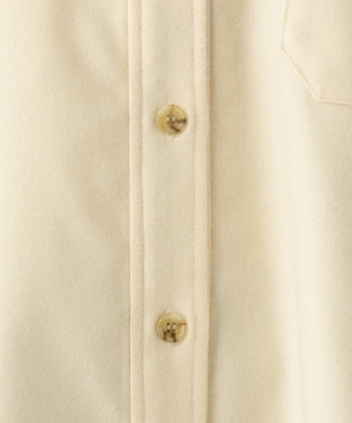 Elura（エルーラ）の「ウールライクシャツ/596040（シャツ/ブラウス・レディース・ライトグレー/ネイビー/オフホワイト・FREE）」の15枚目の写真