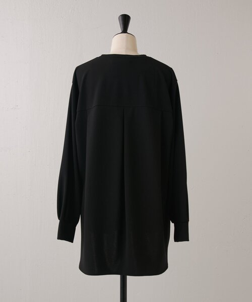 beardsley ビアズリー Tブラウス　黒 ビアズリー BEARDSLEY 後ろドレープ Tブラウス （black