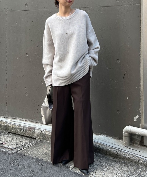 GALLARDAGALANTE（ガリャルダガランテ）の「【手洗い可】ウールクループルオーバー（ニット/セーター・レディース・ライトグレー/グレー系その他・FREE）」の5枚目の写真