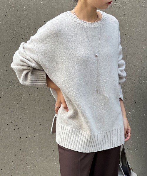 手洗い可】ウールクループルオーバー（ニット/セーター