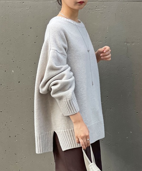 GALLARDAGALANTE（ガリャルダガランテ）の「【手洗い可】ウールクループルオーバー（ニット/セーター・レディース・ライトグレー/グレー系その他・FREE）」の4枚目の写真