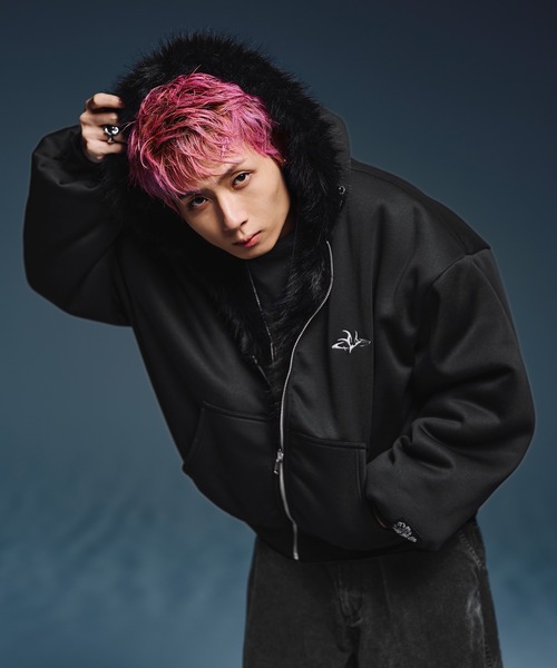 MSG(エムエスジー)の「ファーリバーシブルフードジャケット【UNISEX】(その他アウター・メンズ・ブラックミックス/オフホワイト/ブラック/カモフラージュ・S/XL/L/M)」の6枚目の写真