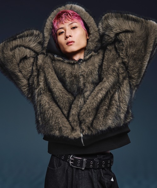ファーリバーシブルフードジャケット【UNISEX】(その他アウター ファーリバーシブルフードジャケット【UNISEX】(その他アウター