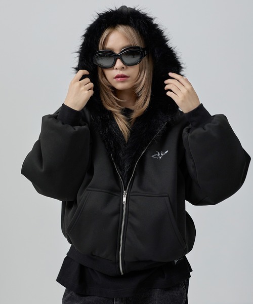 MSG(エムエスジー)の「ファーリバーシブルフードジャケット【UNISEX】(その他アウター・メンズ・ブラックミックス/オフホワイト/ブラック/カモフラージュ・S/XL/L/M)」の21枚目の写真