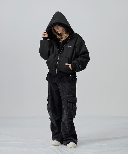 セール】ファーリバーシブルフードジャケット【UNISEX】（その他