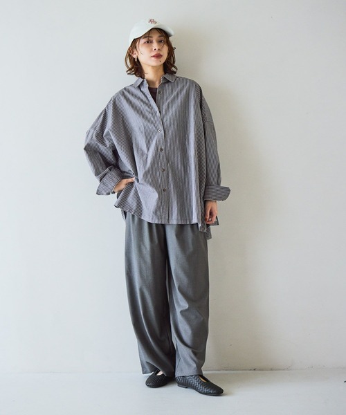 studio CLIP（スタディオクリップ）の「ボリュームワイドイージーパンツ[プチ・プラスサイズあり]（その他パンツ・レディース・ネイビー/カーキ/その他1/その他2/その他4・ﾌﾘｰ(L)/FREE/PF）」の21枚目の写真