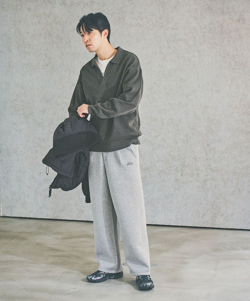 BAYFLOW（ベイフロー）の「【ストレッチ・軽量】ビッグクッションパンツ[セットアップ可]（スウェットパンツ・メンズ・ブラック/グレー・MEDIUM/LARGE）」の6枚目の写真