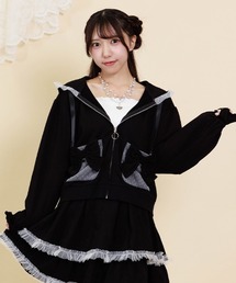 axes femme POETIQUE | ドットチュール使いパーカー(カーディガン/ボレロ)