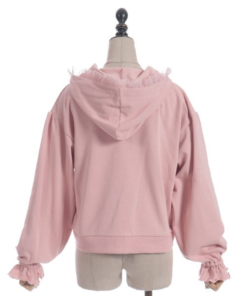 axes femme POETIQUE（アクシーズファムポエティック）の「ドットチュール使いパーカー（カーディガン/ボレロ・レディース・ブラック/ピンク・MEDIUM）」の16枚目の写真