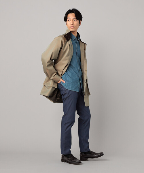 COMME CA MEN(コムサメン)の「C-ZERO撥水 交織ギャバ スタンドカラーブルゾン(ブルゾン・メンズ・ブラック/ベージュ・S/M/L)」の3枚目の写真