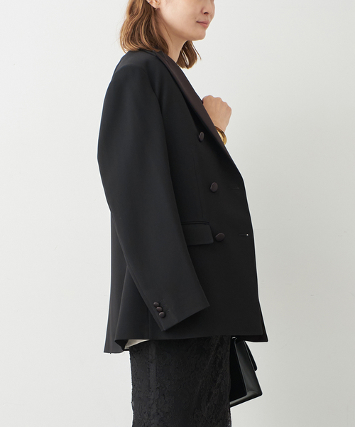 Deuxieme Classe（ドゥーズィエムクラス）の「トリアセジョーゼット タキシードジャケット（その他アウター・レディース・ブラック・FREE）」の4枚目の写真