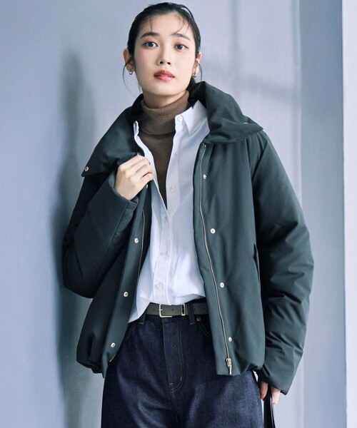 23区（ニジュウサンク）の「ミリタリー Aライン ダウンコート（ダウンジャケット/コート・レディース・グレー系/ブラック系/パイングリーン系/ベージュ系・40/38）」の4枚目の写真