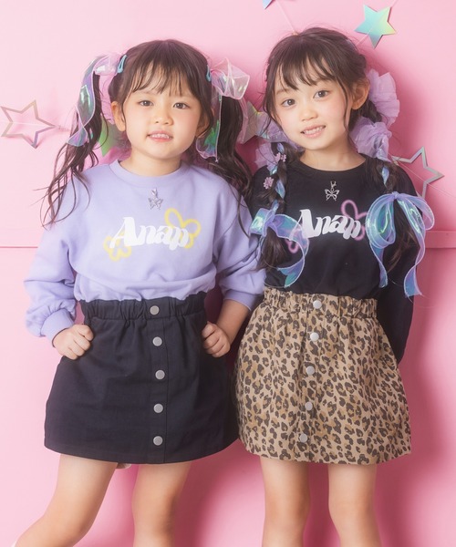ANAP kids(アナップキッズ)の「ネックレスミエレイヤードワンピース(ワンピース・キッズ・ブラック/ラベンダー・130/120/110)」の2枚目の写真