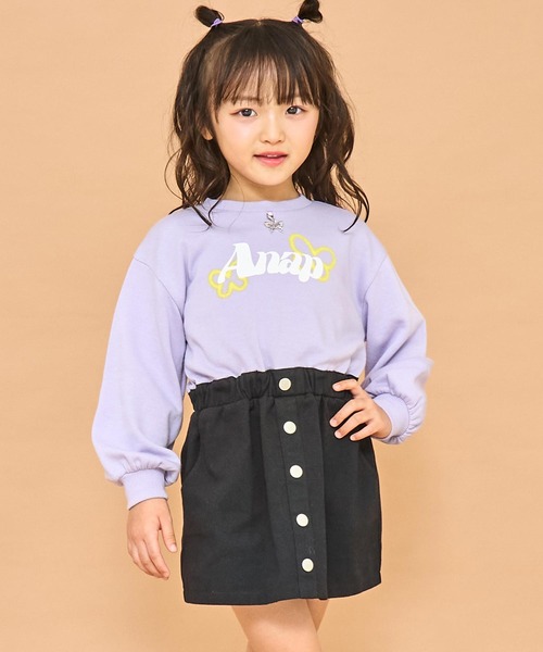 ANAP kids(アナップキッズ)の「ネックレスミエレイヤードワンピース(ワンピース・キッズ・ブラック/ラベンダー・130/120/110)」の3枚目の写真