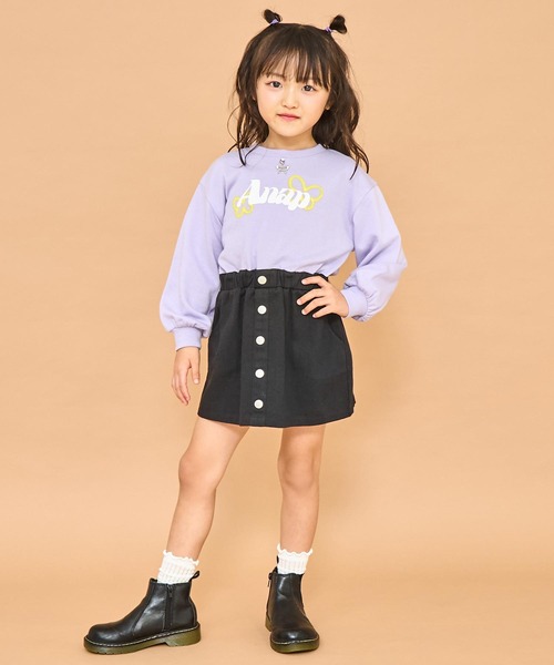 ANAP kids(アナップキッズ)の「ネックレスミエレイヤードワンピース(ワンピース・キッズ・ブラック/ラベンダー・130/120/110)」の6枚目の写真