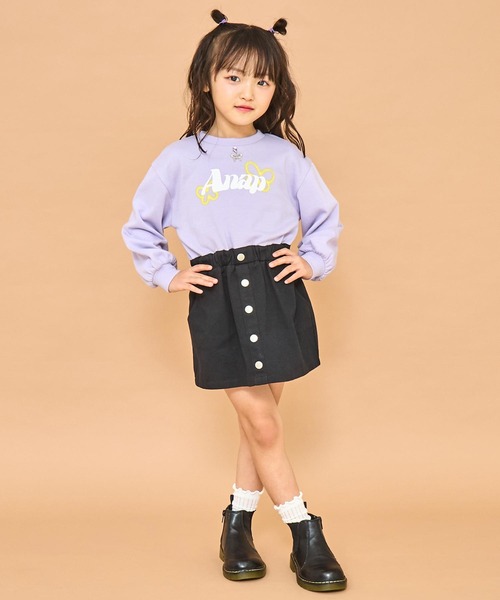 ANAP kids(アナップキッズ)の「ネックレスミエレイヤードワンピース(ワンピース・キッズ・ブラック/ラベンダー・130/120/110)」の7枚目の写真