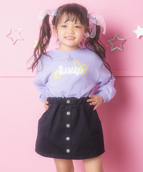 ANAP kids(アナップキッズ)の「ネックレスミエレイヤードワンピース(ワンピース・キッズ・ブラック/ラベンダー・130/120/110)」の16枚目の写真