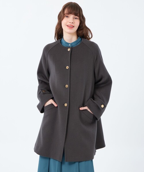 WELBURY NO COLLAR（ウェルベリーノーカラー）】ウールメルトン製