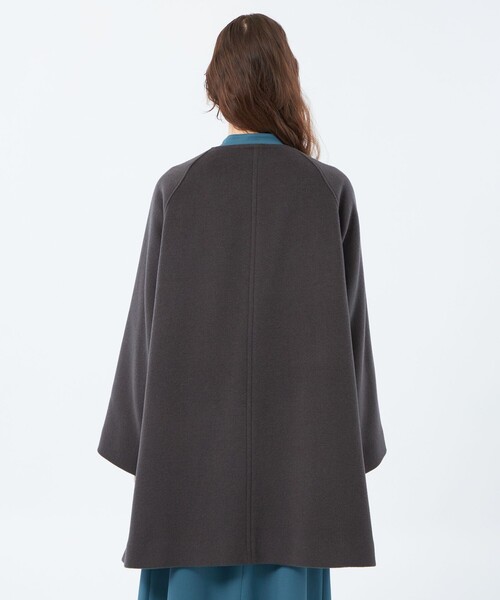 MACKINTOSH PHILOSOPHY（ﾏｯｷﾝﾄｯｼｭ ﾌｨﾛｿﾌｨｰ）の「【WELBURY NO COLLAR（ウェルベリーノーカラー）】ウールメルトン製（ノーカラーコート・レディース・チャコールグレー/オフホワイト/ブラウン/ダークネイビー・38/36）」の11枚目の写真