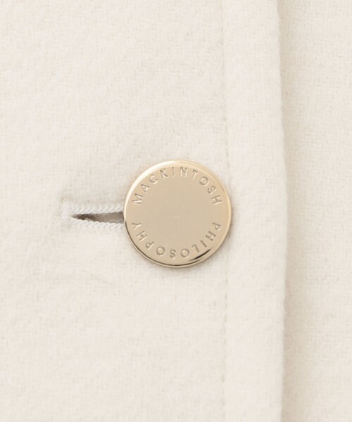 MACKINTOSH PHILOSOPHY（ﾏｯｷﾝﾄｯｼｭ ﾌｨﾛｿﾌｨｰ）の「【WELBURY NO COLLAR（ウェルベリーノーカラー）】ウールメルトン製（ノーカラーコート・レディース・チャコールグレー/オフホワイト/ブラウン/ダークネイビー・38/36）」の13枚目の写真