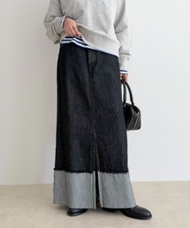 fredy emue | ロールアップデニムロングスカート(デニムスカート)
