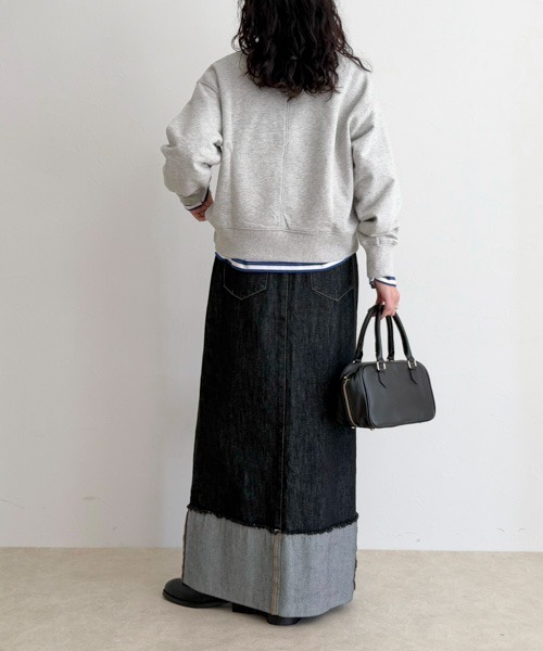 fredy emue(フレディエミュ)の「ロールアップデニムロングスカート(デニムスカート・レディース・キナリ/ブラック/インディゴブルー・マルチサイズ)」の14枚目の写真
