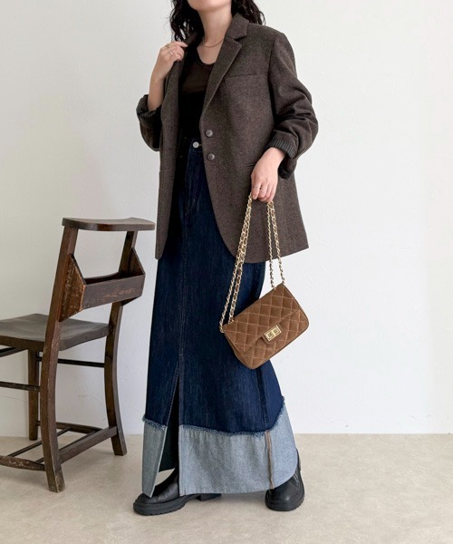 fredy emue(フレディエミュ)の「ロールアップデニムロングスカート(デニムスカート・レディース・キナリ/ブラック/インディゴブルー・マルチサイズ)」の22枚目の写真