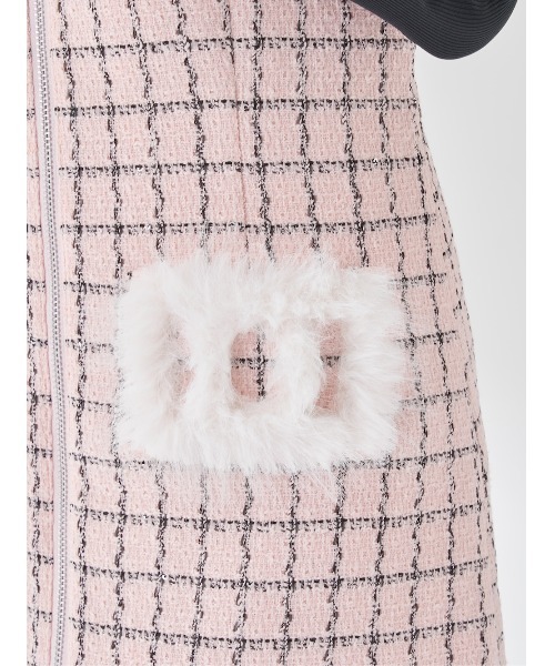 Darich♡フロントファスナーツイードミニワンピース　(PNK・FLサイズ) Darich♡フロントファスナーツイードミニワンピース (PNK・FL