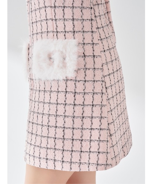 フロントファスナーツイードミニワンピース（ワンピース