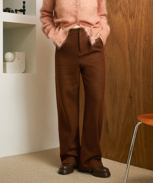 LAULEN(ローレン)の「cotton wool blend straight pants /コットンウールブレンドストレートパンツ(その他パンツ・レディース・キャメル/ブラウン/チャコールグレー/ブラック・M/S)」の4枚目の写真