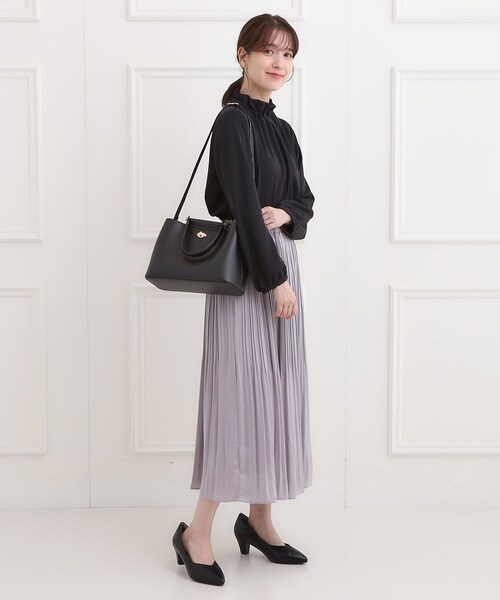 SHOO・LA・RUE（シューラルー）の「【セレモニー/2WAY】フロント金具トートバッグ（トートバッグ・レディース・グレー系4/ブラック/アイボリー・00）」の22枚目の写真