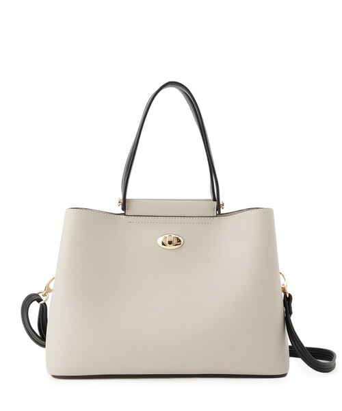 SHOO・LA・RUE（シューラルー）の「【セレモニー/2WAY】フロント金具トートバッグ（トートバッグ・レディース・グレー系4/ブラック/アイボリー・00）」の18枚目の写真