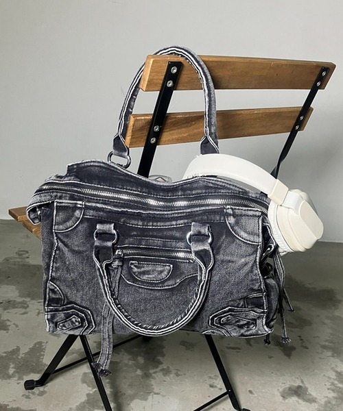 .KOM(ドットコム)の「A'GEM/9 × .kom 『.KOM/ドットケーオーエム』 Washed Denim Handbag/ウォッシュデニム ハンドバッグ(ハンドバッグ・レディース・ブルー/ブラック・FREE)」の19枚目の写真