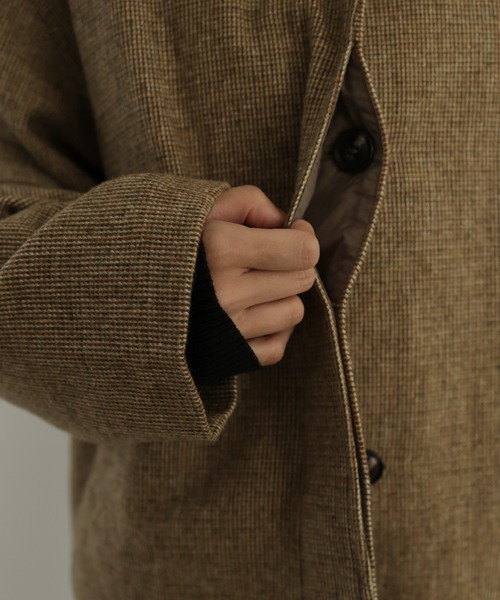 hellam（へラム）の「チェックショートジャケット（その他アウター・レディース・ダークブラウン/ブラウン/ベージュ・FREE）」の16枚目の写真