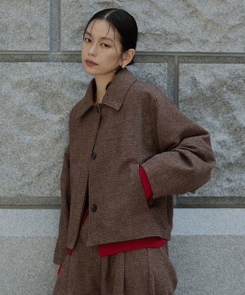 tageechita　バルーンヘム デザインショートジャケット tageechita ブルゾン アウター 「tageechita」バルーン