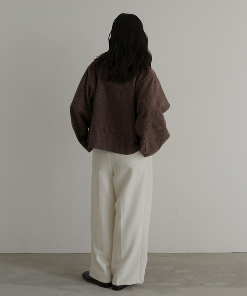 hellam（へラム）の「チェックショートジャケット（その他アウター・レディース・ダークブラウン/ブラウン/ベージュ・FREE）」の20枚目の写真