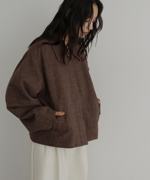 hellam（へラム）の「チェックショートジャケット（その他アウター・レディース・ダークブラウン/ブラウン/ベージュ・FREE）」の22枚目の写真