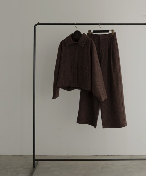 hellam（へラム）の「チェックショートジャケット（その他アウター・レディース・ダークブラウン/ブラウン/ベージュ・FREE）」の17枚目の写真