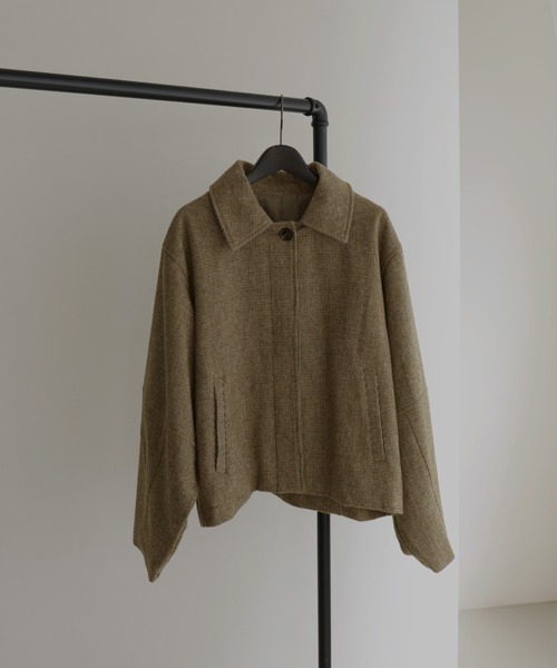 hellam（へラム）の「チェックショートジャケット（その他アウター・レディース・ダークブラウン/ブラウン/ベージュ・FREE）」の18枚目の写真