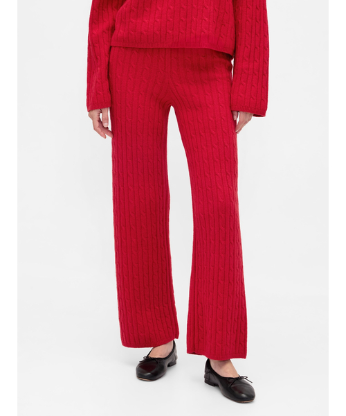 GAP(ギャップ)の「CashSoft カシミヤタッチ ケーブルニットパンツ(その他パンツ・レディース・レッド/アイボリー/ブルー/グレー・S/M/L/XL/XXS/XS)」の4枚目の写真
