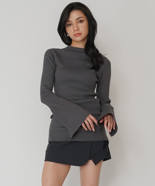 KINO THE KEI(キノザケイ)の「2WAY ラップスカート KINO THE KEI(スカート・レディース・ホワイト/ダークブラウン/チャコールグレー・S/M)」の2枚目の写真