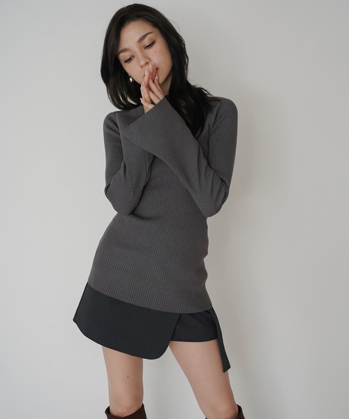 KINO THE KEI(キノザケイ)の「2WAY ラップスカート KINO THE KEI(スカート・レディース・ホワイト/ダークブラウン/チャコールグレー・S/M)」の12枚目の写真
