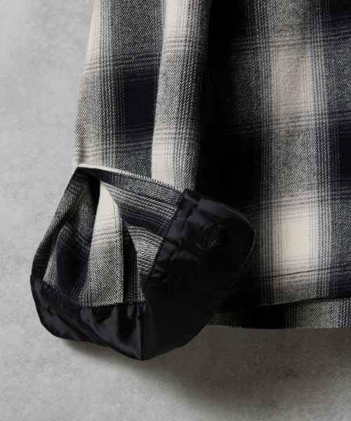 NUMBER (N)INE（ナンバーナイン）の「BRUSHED COTTON OMBRE PLAID FLANNEL OPEN COLLAR SHIRT / コットン オンブレー チェック ロゴ刺繍 オープンカラー シャツ（シャツ/ブラウス・メンズ・ベージュ/グレー・2/3/4）」の22枚目の写真