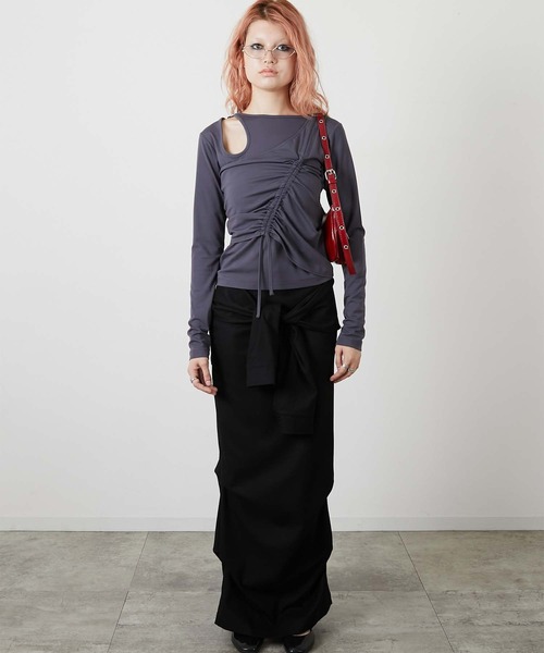 led.tokyo(レッドトウキョウ)の「【led.tokyo】bustier set tops/ビスチェセットアップ(キャミソール・レディース・チャコールグレー/ブラック/ブラウン・FREE)」の21枚目の写真