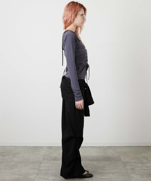 led.tokyo(レッドトウキョウ)の「【led.tokyo】bustier set tops/ビスチェセットアップ(キャミソール・レディース・チャコールグレー/ブラック/ブラウン・FREE)」の19枚目の写真