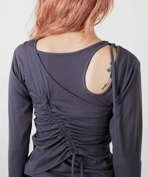 led.tokyo(レッドトウキョウ)の「【led.tokyo】bustier set tops/ビスチェセットアップ(キャミソール・レディース・チャコールグレー/ブラック/ブラウン・FREE)」の13枚目の写真